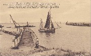 Zeebrugge.Entrée du port. C'est ici que furent coulés les bateaux Tetis-Iphigenia et Intrepid pendant l'attaque de la marine anglaise, la nuit du 23 avril 1918 ──  The entrance of the harbour. 