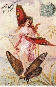 Papillons - femme avec ailes rouges