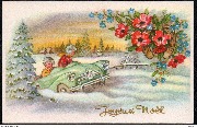 Joyeux Noël(une voiture circulant dans la neige)