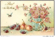 Best Wishes (fruits,abeille,marguerites dans un vase cadeau)