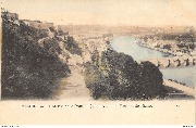 Namur. La Meuse et le pont de Jambes, vu des Tiennes de Biche