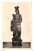 Carmel de Jambes. Marie Reine et Mère Statue ancienne en bois sculpté