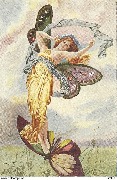 Papillons - femme avec ailes noires
