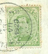 Roi Albert type I 5 centimes  vert jaune