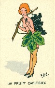 Un fruit capiteux (femme nue avec feuille de vigne et grappe de raisins)