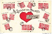 Langage des timbres. Mon coeur pour prendre son essor vers toi (timbres français)
