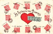 Langage des timbres. Que ce message vers toi porte l'assurance de mon amour (timbres français)