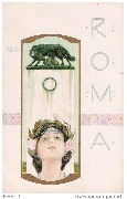 Roma (Jeune femme devant une statue de la louve romaine)