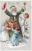Joyeux Noël (composition: Père Noël trois enfants jouets ...)