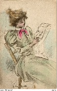 (Jeune femme lisant le journal)