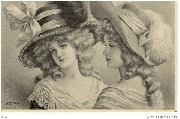 Deux femmes élégantes avec grand chapeau