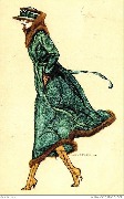 Femme au manteau vert