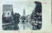 Bruges. Eglise de Béguinage et Canal de la Vigne