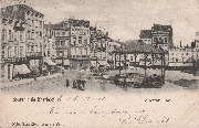Kiosque - Charleroi, La Gd Place - Souvenir de Charleroi - DS. NB - 18 octo 1901 - Nels, Edition Brux - Série 5 N° 16