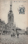 Kiosque - Chimay, Eglise et Gd Place - DD. NB - 9-7-1923 - Edit Toupet - Logo E. Desaix, phototypie Brux