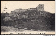 Moha. Ruines du Château Ste Gertude, prises du village