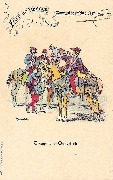 Fêtes de Bruges 1907 Tournoi de l'Arbre d'Or. Trompette et Minestrels
