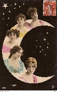 (5 femmes dans un croissant de lune - Cléo de Mérode, Madia ...)