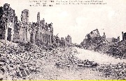 Ruines de Nieuport 1914-1918. Rue Longue. A gauche les ruines de l'orphelinat
