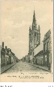 Poperinghe. Eglise Notre-Dame et Rue de Cassel - O.L.V. Kerk en Casselstraat - Notre-Dame Church and Cassel Street