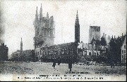 Campagne de 1914. Ruines d'Ypres. Halles et Hotel de Ville après le bombardement du 22 novembre 1914