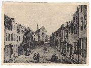 Wavre. Eglise des Carmes et Rue Haute vers 1850