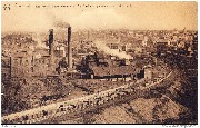 Charleroi. Les fosses Sacré-Madame et Ste Barbe et panorama de la ville haute