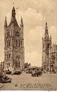 Ypres. Le Befffroi et la Cathédrale St Martin  Yper. Het Belfort en de St Maertens Hoofdkerk