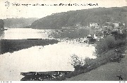 Amay. La Meuse, vue du pont d'Ombrel à Flône (vers l"Abbaye)