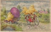 Joyeuses Pâques (poussin à vélo)