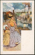 Femme et enfant à l'embarcadère