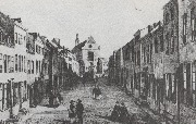 Wavre - Rue Haute (gravure de Hoolans, 1859)