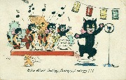 (sans titre) Orchestre de chats humanisées. Zazous swing swing swing