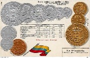 Carte postale avec pavillon national pour faire connaître le monnayage international-Le Vénezuéla