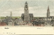 Bruges, Les trois tours - Nels - Colored - Different font