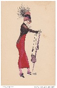 Femme à la robe rouge et au chapeau à aigrette